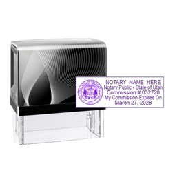 Hubco Printer 40 Self Inking Notary Stamp - Utah (Black Case) (Purple Ink)