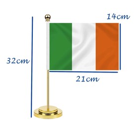 Ireland Desk Flag,12 inch Tall Small Irish Indoor Banner,Tiny Printing Decor For Office Home Table