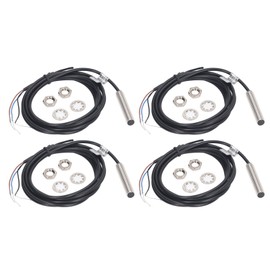 4 Set Proximity Switch 8mm Dia Inductive Proximity Sensor Switch PNP DC 3 Wire NC Contact 6‑36VDC 1mm Measure Range