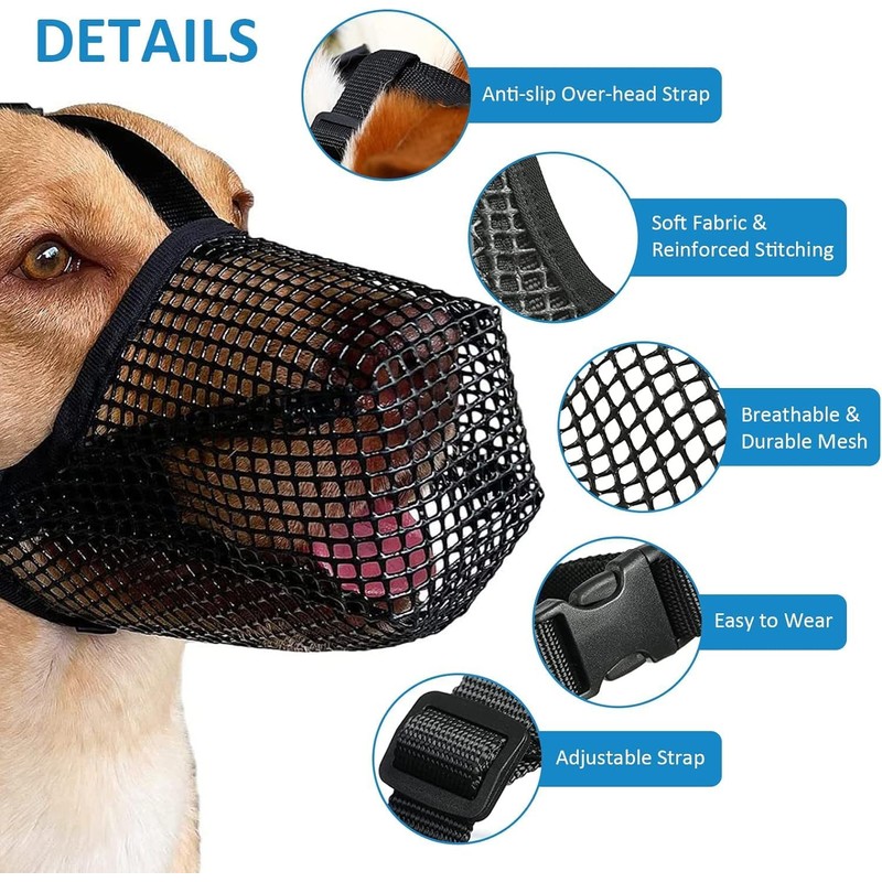 HTRTRR Muzzle for Dogs, Muzzles for Dogs with Mesh, Applicable