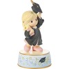 Precious Moments Resin Figurine: Graduation Musical with Blonde Girl in