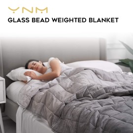 YnM Bamboo Weighted Blanket — 100% Natural Bamboo Viscose Oeko-Tex Certified Material with Premium Glass Beads (Gradient Dark Grey, 60''x80'' 15lbs), Suit for One Person(~140lb) Use on Queen/King Bed