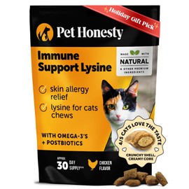 Cat Immune Support Lysine – Allergy Relief & Immune Health Supplement for Cats with L-Lysine, Colostrum, Quercetin & Omega-3 – Soothes Sneezing, Runny Nose & Itchy Skin Chicken, (30-Day Supply)