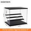 DORYBEN Acrylic Display Case with Adjustable LED Light, 4 Tier