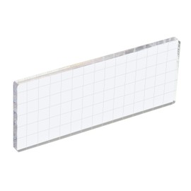 PATIKIL 6" x 3" Acrylic Stamp Block, Clear Stamping Block with Grid Lines Decorative Mounting Blocks Square for Scrapbooking DIY Crafts Card Making