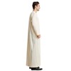 Men Arabic Long Sleeve Embroidery Thobe Stand Collar Kaftan Robe