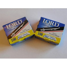 200 Lord Razor Blades Super Stainless Single Edge for Barbers