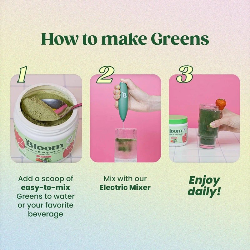 Suplemento En Polvo Bloom Greens & Superfoods Sabor Coco