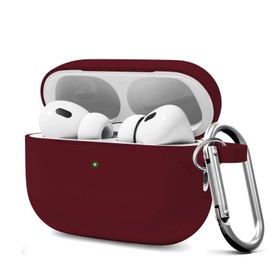 MOLOPPO for AirPods Pro 2 Case Cover, Compatible with AirPods Pro 2nd/1st Generation Case Cover Accessories with Keychain,Wine Red
