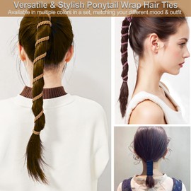 Elastic Spiral Braided Hair Ties for Women and Girls –3 Pack 18”Pony Tails Wrap Hair Tie for Longhair, No-Tangle, Damage-Free Ponytail Holders for Gym, Swimming, Diving, Wind and Water Sports