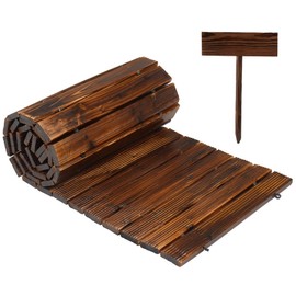 Spurgehom Wooden Garden Pathway 8FT Straight Outdoor Walkway Roll Out Cedar Garden Walkway Wood Patio Path Decor Lawn Pavers Boardwalk Beach Path for Wedding Party (Brown)…