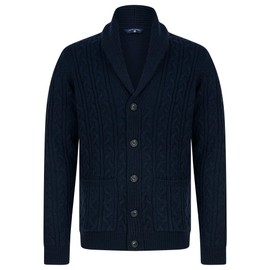 Tokyo Laundry Manji Cable Knitted Cardigan with Shawl Collar - Ink - XL