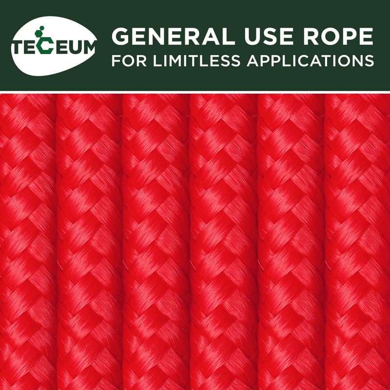TECEUM Rope – 27.5M x 10mm (3/8 Inch) – Red