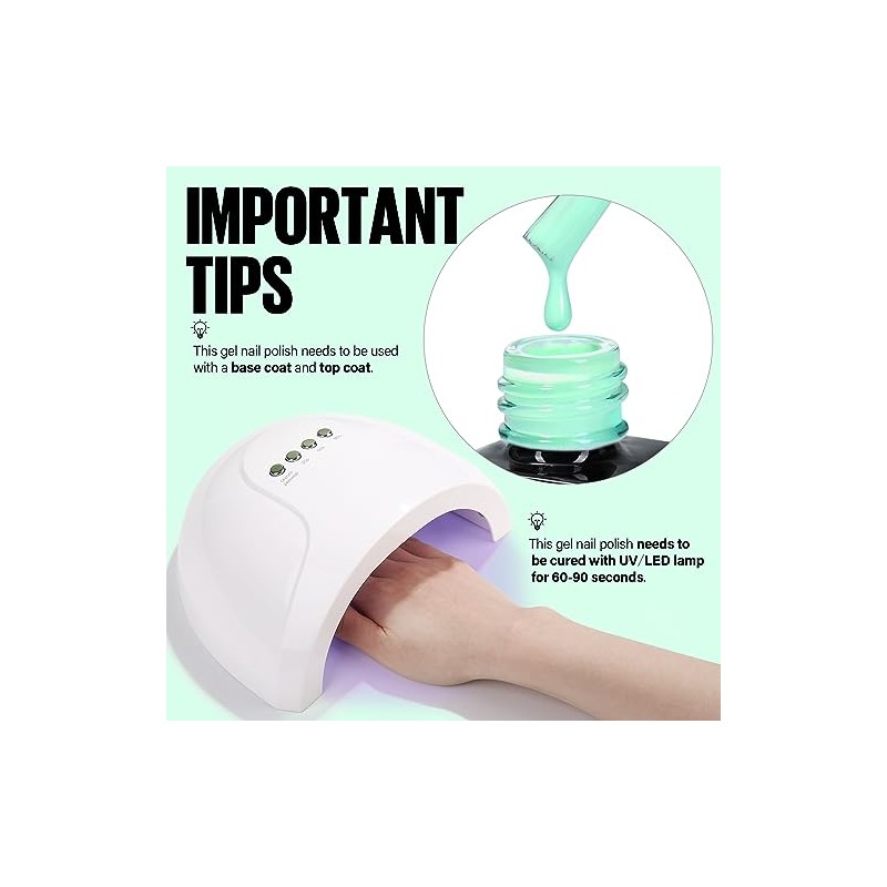 TOMICCA UV Nagellack Pastel, 15ml Macaroon Grün Gel Nagellack, Soak
