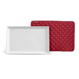 Covermates Keepsakes - Quilted Divider Set - Set of 4 - Scratch & Breakage Protection - Stain Resistant - Machine Washable - China Storage, Red