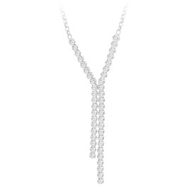 Tuscany Silver Rhodium Plated Cubic Zirconia Drop Necklet 46 cm/18-inch