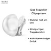 Traveller Ear Clip 16 mm Button Pearl Various Colours, Platinum,