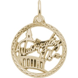 Rembrandt Washington DC Faceted Charm - Metal - Gold-Plated Sterling Silver