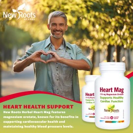 New Roots Herbal - Heart Mag, 770mg, 60 Capsules - Magnesium Orotate for Cardiovascular and Blood Pressure Support - Magnesium for Sleep Supplement, Pure Magnesium, Magnesium Oxide for Constipation