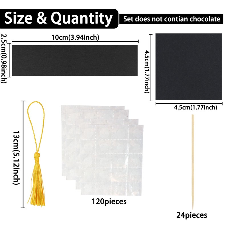 Gyufise 24Pcs 2026 Graduation Cap Cupcake Toppers with Gold Tassel