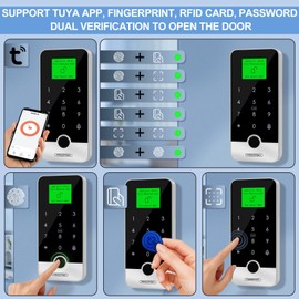 AccessShield Waterproof Smart Home Security Systems Fingerprint,Password,Tuya Remote Unlock,IC Keychain Multiple Methods，with Door Switch,Power Supply DC 12V,Electric Drop Bolt