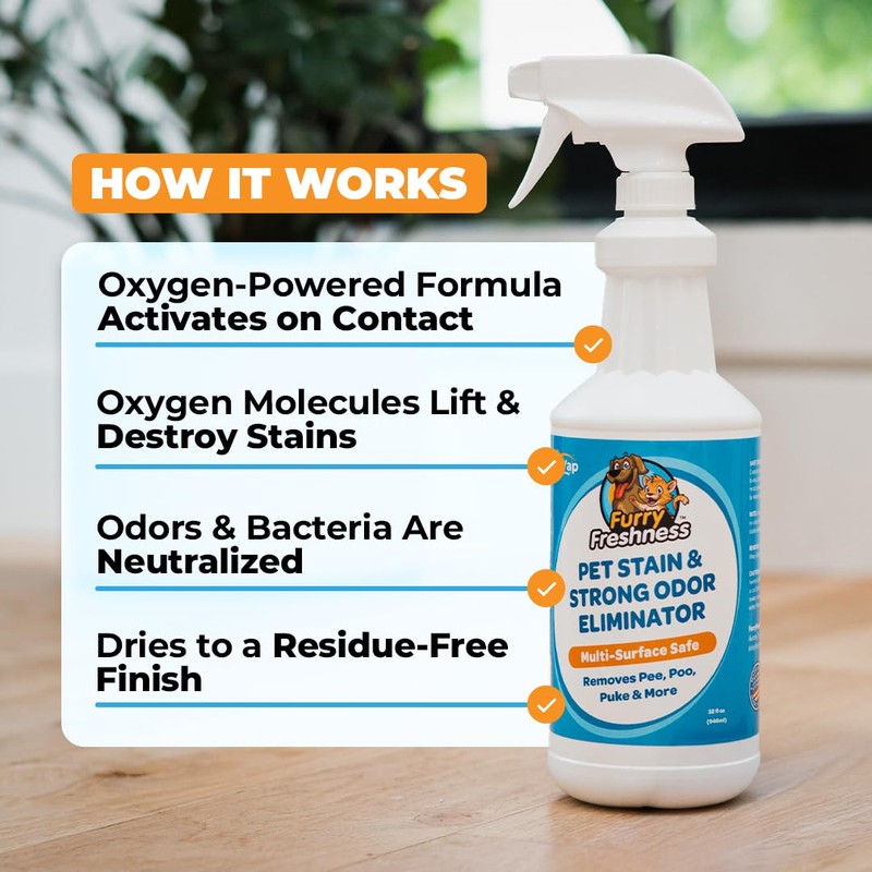 FurryFreshness Extra Strength Cat or Dog Pee Stain & Permanent