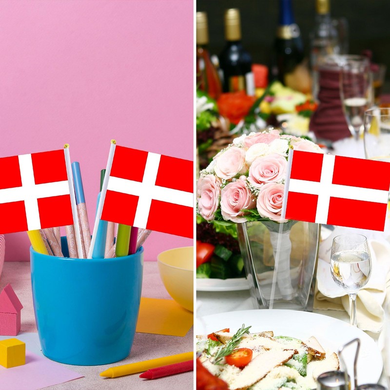 Denmark Flag Danish Flag, Small Mini Handheld Denmark Flags on
