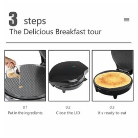 Crepe Makers,1200W Black Electric Crepe Black Non Stick Egg Roll Maker Fast Heating Portable Crepe Maker for Home Restaurant US 110V Maker Non Stick