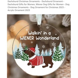 Unbranded Dachshund Round Acrylic Christmas Ornament "Walkin In A Weiner Wonderland"