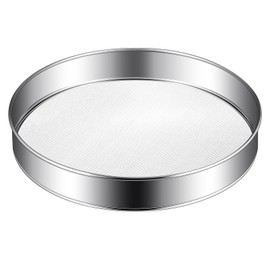 Patelai 1 Pc Stainless Steel Round Flour Sifter Sieve Fine Mesh for Bake Decorate Cakes, Pies, Pastries, Cupcakes (12 Inch 40 Mesh)