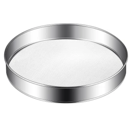 Patelai 1 Pc Stainless Steel Round Flour Sifter Sieve Fine Mesh for Bake Decorate Cakes, Pies, Pastries, Cupcakes (12 Inch 40 Mesh)