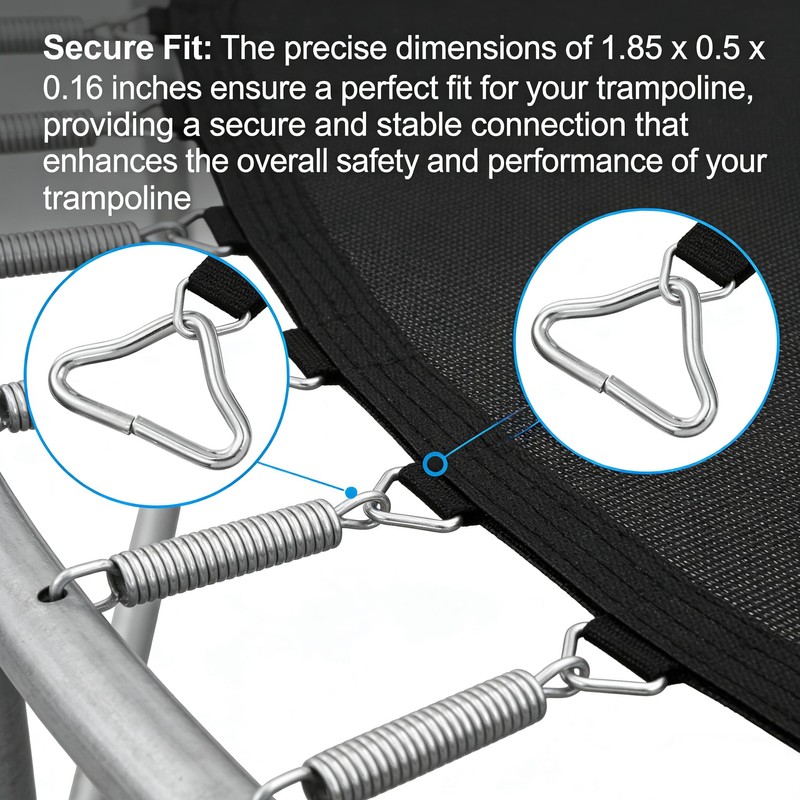TUESMEILL 40pc Trampoline Triangle Rings,Stainless Steel Triangle V Rings Buckle