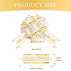 Zhjuju Large Pull Bows,10Pcs Gift Wrap Bows Organza Pull Bows Wrapping Pull Bow Ribbon for Wedding Party Decoration Gift Baskets Christmas Wrapping Party Decorations Birthday Gift Decorations