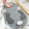 MOLFUJ 32"X16" Foot Scrubber Shower Mat with Feet Scrub Stone,