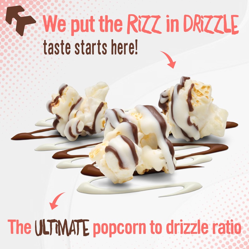 Sweet Chaos Black and White Drizzled Popcorn | Naturally Flavored