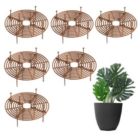 alblinsy 6 Pcs Plant Pot Grid Soil Protector Covers, 11.8" Cuttable Plant Protector Flower Pot Grid from Animals Cat Digging Stopper Plant Pot Cover with Stakes for Plant Gardening