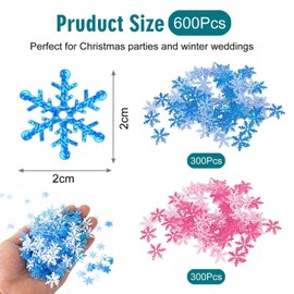 EPCDBBRT 600 Pieces Of Decorative Snowflakes, Delicate Snowflake Shapes, Fabric Material, Easy To Place, Enhance The Festive Atmosphere, Suitable For Festival And Party Decoration.