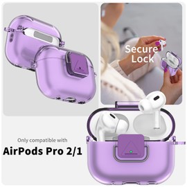 Clear Case Compatible with New Bose QuietComfort Earbuds, TPU Shockproof Protective Case for Bose QuietComfort Earphone, Cleaning Pen Set (Transparent Lilac)