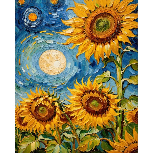 Sunflower Paint By Numbers Kit For Adults, Sunflowers Flower Adult