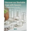 Sweese Porcelain Espresso Cups Set, 4 oz Stackable Cups with