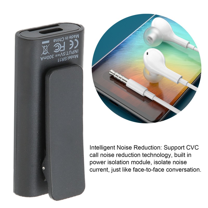 USB Bluetooth 5.0 Adapter Wireless Lavalier Audio Receiver for Home