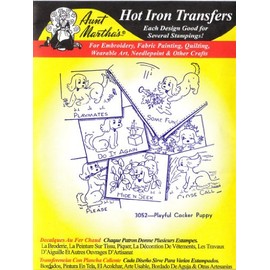 Playful Cocker Spaniel Puppy Aunt Martha's Hot Iron Embroidery Transfer