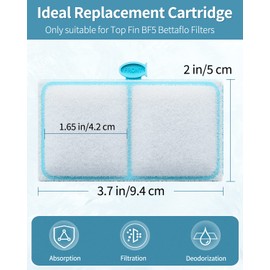 Pawfly Filter Cartridge for Top Fin EF-S Element and BF5 BETTAFLO, Replacement EF-S Filter Cartridge for Top Fin Fish Tank (3 Pack)