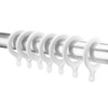 SEUNMUK 50 Pack White Curtain Rings and Hooks, 28mm Plastic
