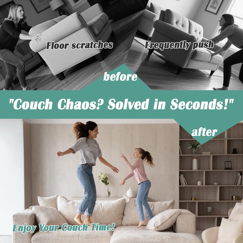 KLUNMA 4P sectional Couch connectors Bands to Make sectional Stay-Easy