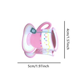 Novelty Coffee Cup Hair Clips,Cute Acetate Claw Clip for Women,Fashion Hair Clip,Pink