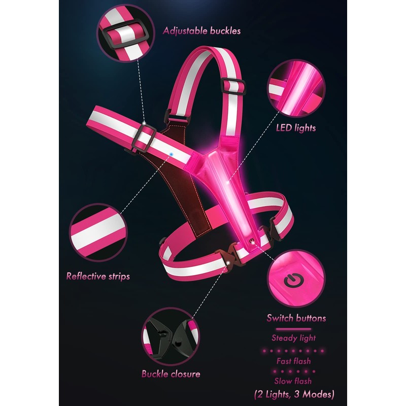 Fokia Kunbio LED Reflective Running Vest Gear,Light Up Vest Runners