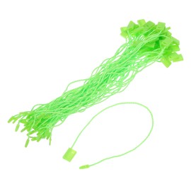 sourcing map 500Pcs Nylon Hang Tag String 6.7Inch Snap Lock Pins Loop Price Tag Fastener Plastic Tags Ties Tag Tags for Clothes String Tags Tags with String Green