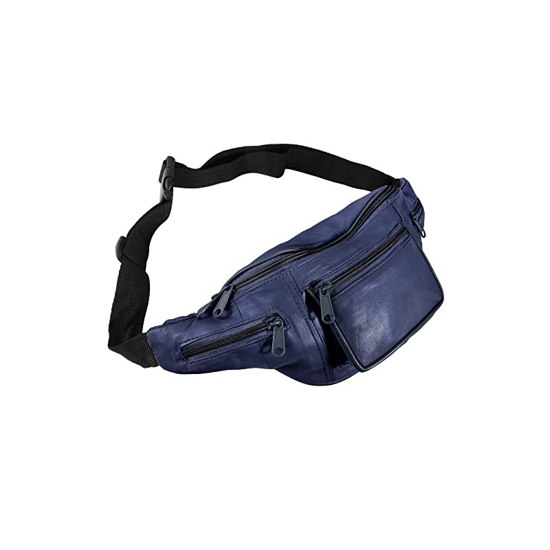 LEONARDO VERRELLI 3900037 Unisex Bum Bag Leather, blue, Hip bag