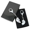 com-four® Set of 2 Metal Key Rings with Carabiner for